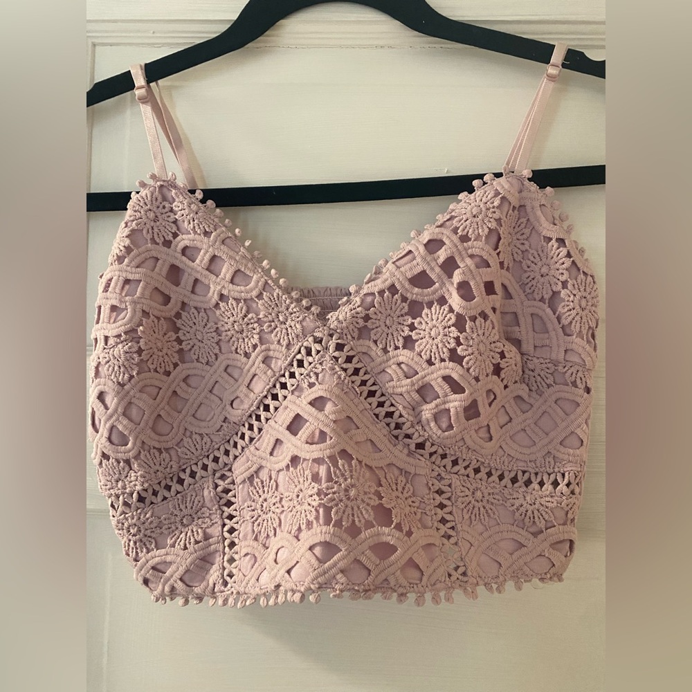 Listicle Blush Crochet Top